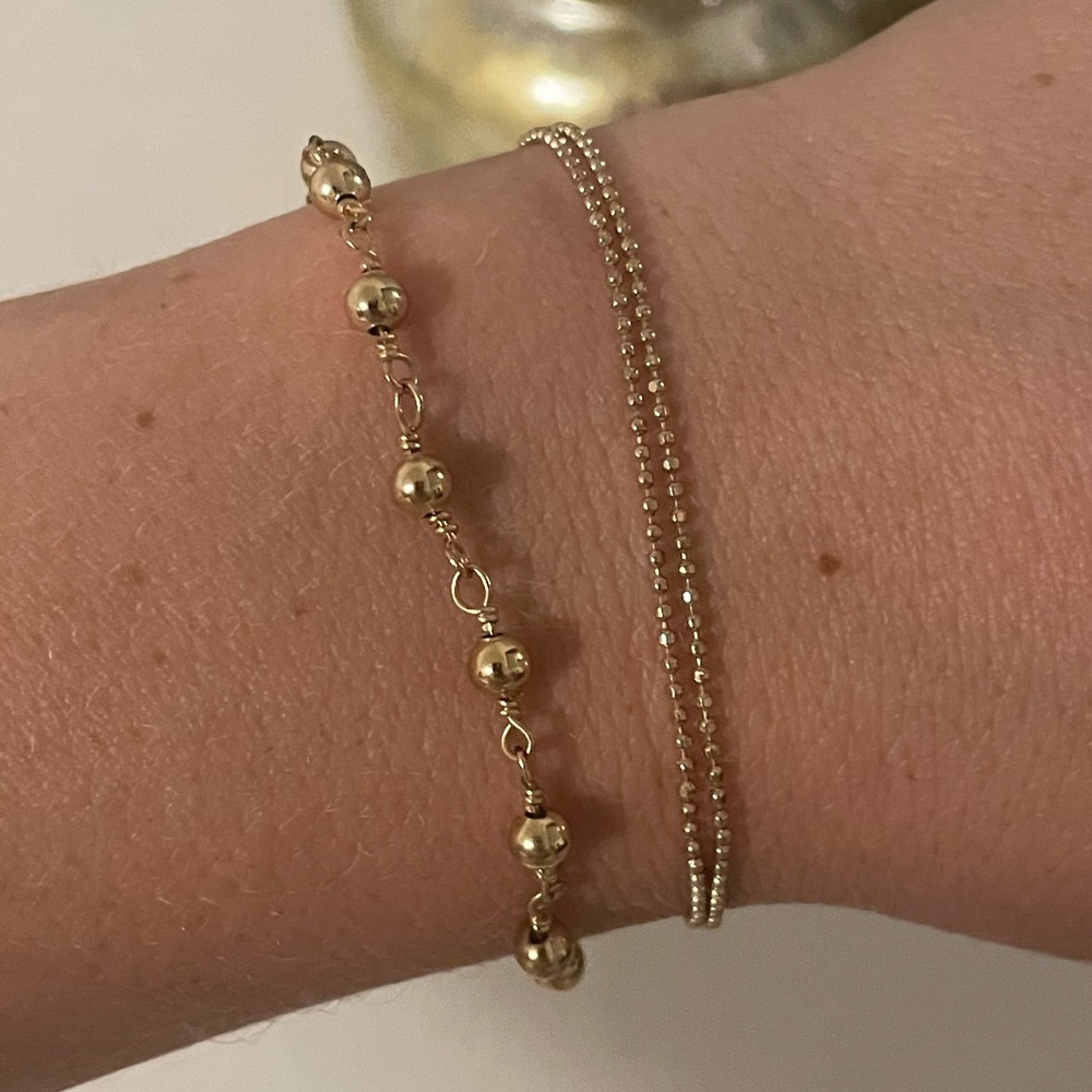 Set of 2 Gold Stacking Bracelets